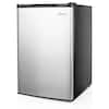 Front. Costway - STAKOL 3 cu.ft. Compact Upright Freezer w/Single Stainless Steel Door Removable Shelves - Silver.