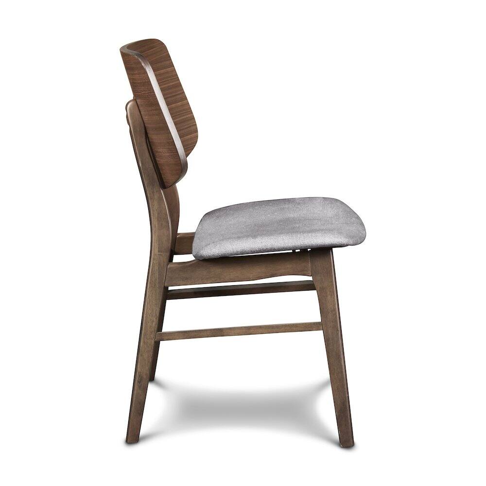 Alt View 2. New Classic Furniture - Oscar Wood Dining Chair in Walnut/Dark Gray (Set of 6) - Grey.
