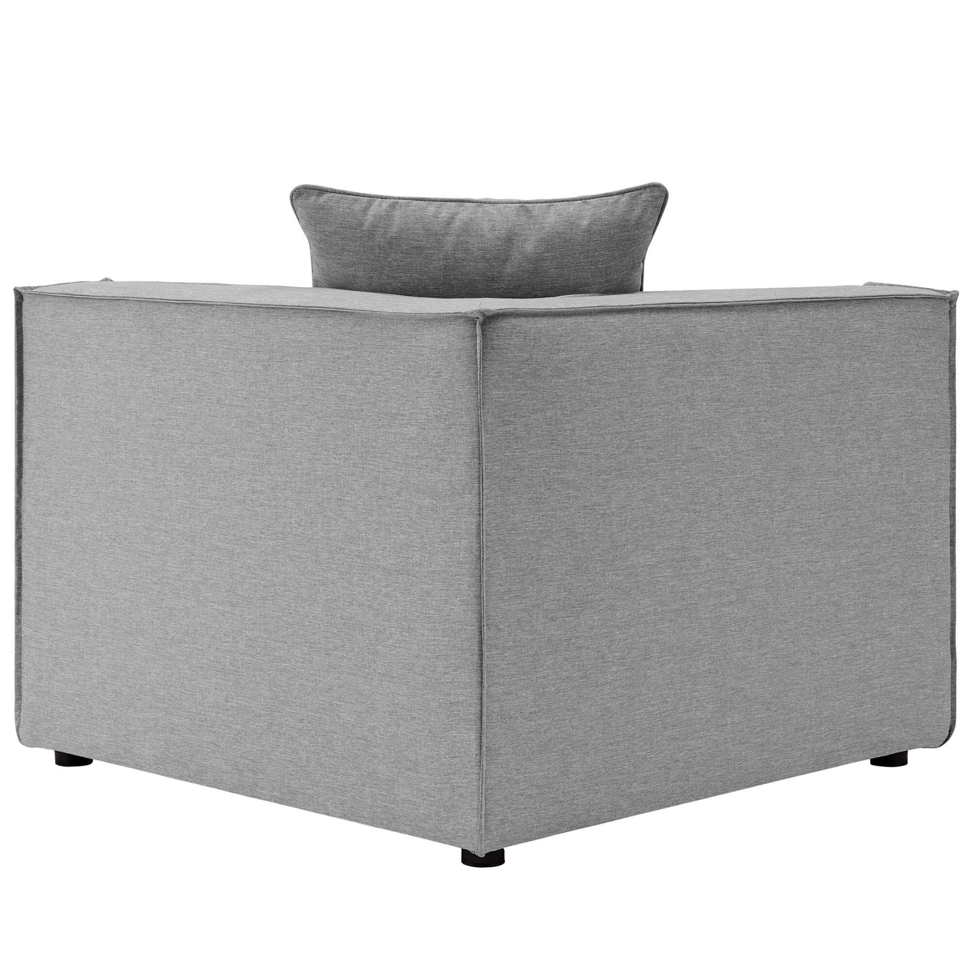 Alt View 6. Modway - Saybrook 5-Piece Outdoor Patio Upholstered Sectional Sofa by Modway - Gray.