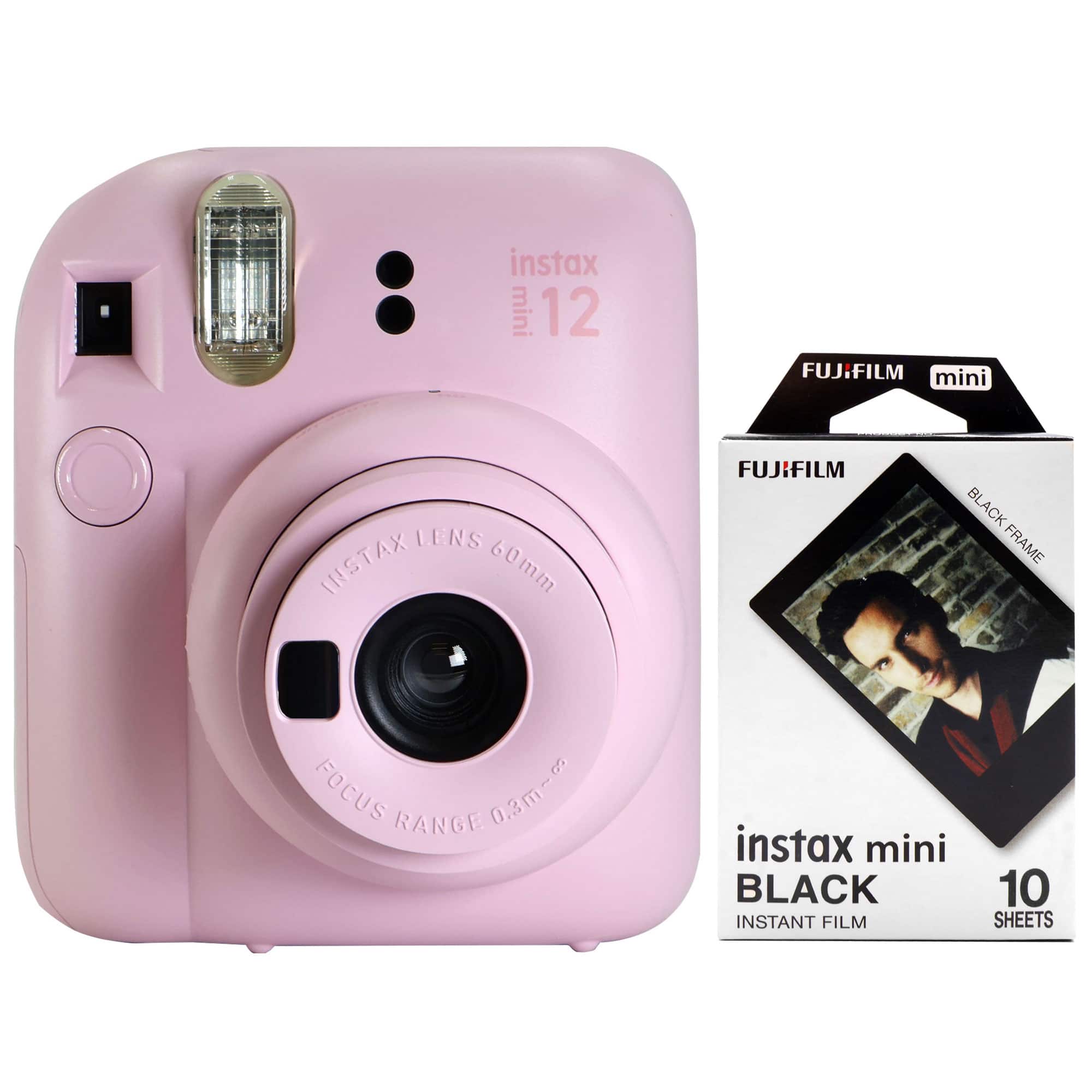 Fujifilm - INSTAX MINI 12 Instant Film Camera Instant Film (Black) - Blossom Pink