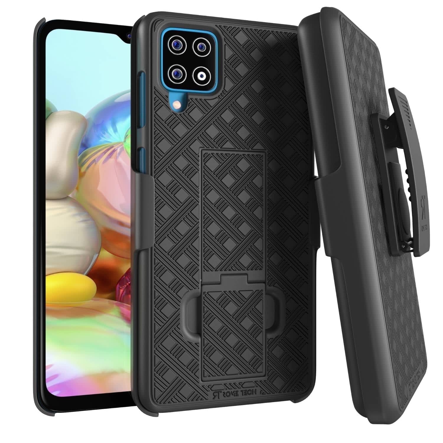 RomeTech - Shell Holster Combo Case for Samsung Galaxy A42 5G - Black