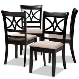 Baxton Studio - Clarke Modern Fabric Upholstered and Espresso Finished Wood 4-Piece Dining Chair Set - Sand/Espresso Brown