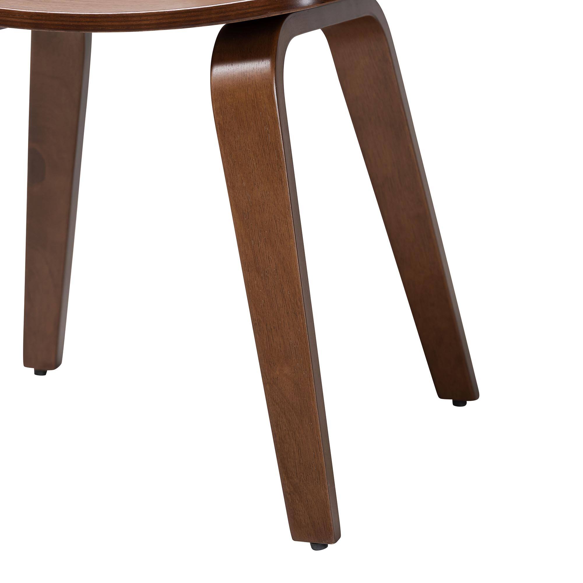 Alt View 1. Baxton Studio - Billie Wood 2-Piece Dining Chair Set - Bentwood Frame Seating with Contoured Seat, Mid-Century Style Side Chair - Walnut Brown.