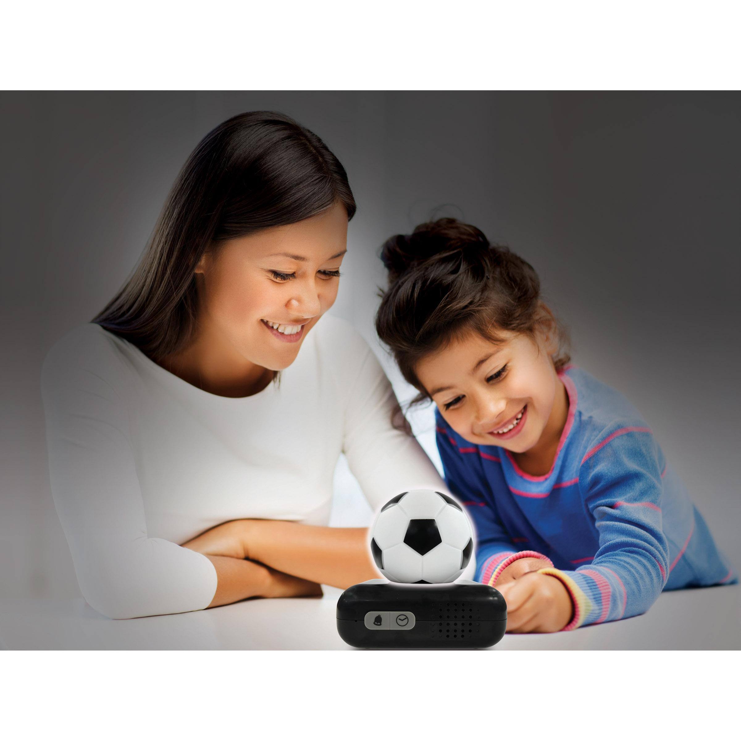 Alt View 3. Lexibook - Digital Alarm Clock with a Soccer 3D Night Light and Sound Effects - WHITE.