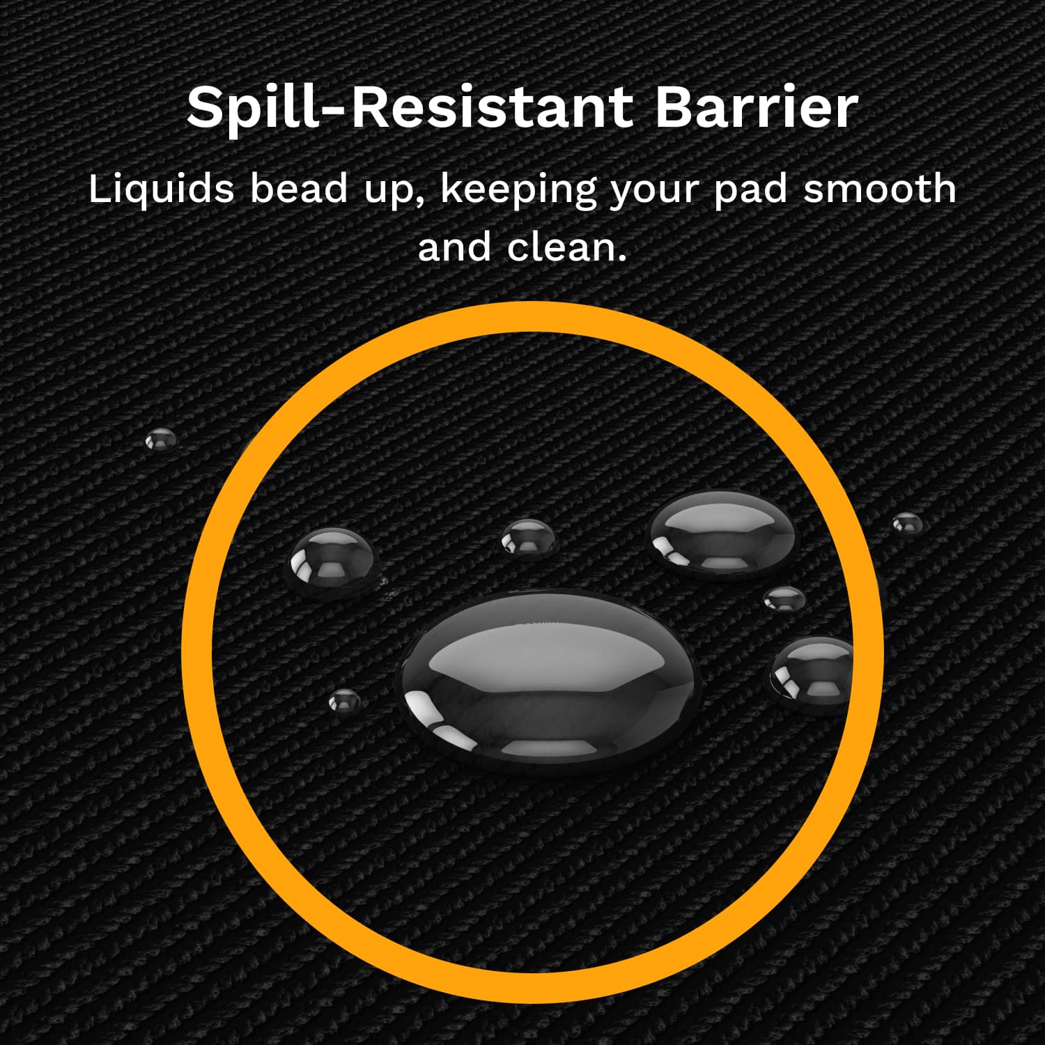 Spill-Resistant Barrier: Liquids bead up, keeping your pad smooth and clean.