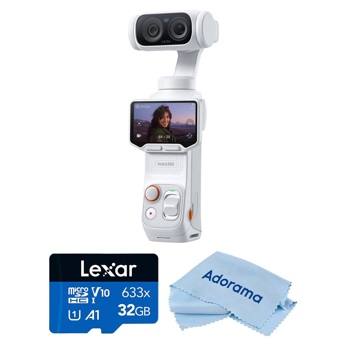 LEICA  
3h22m  
8K  
30  
Insta360  
Lexar CS V10 633x HC I U A1 32GB  
Adorama