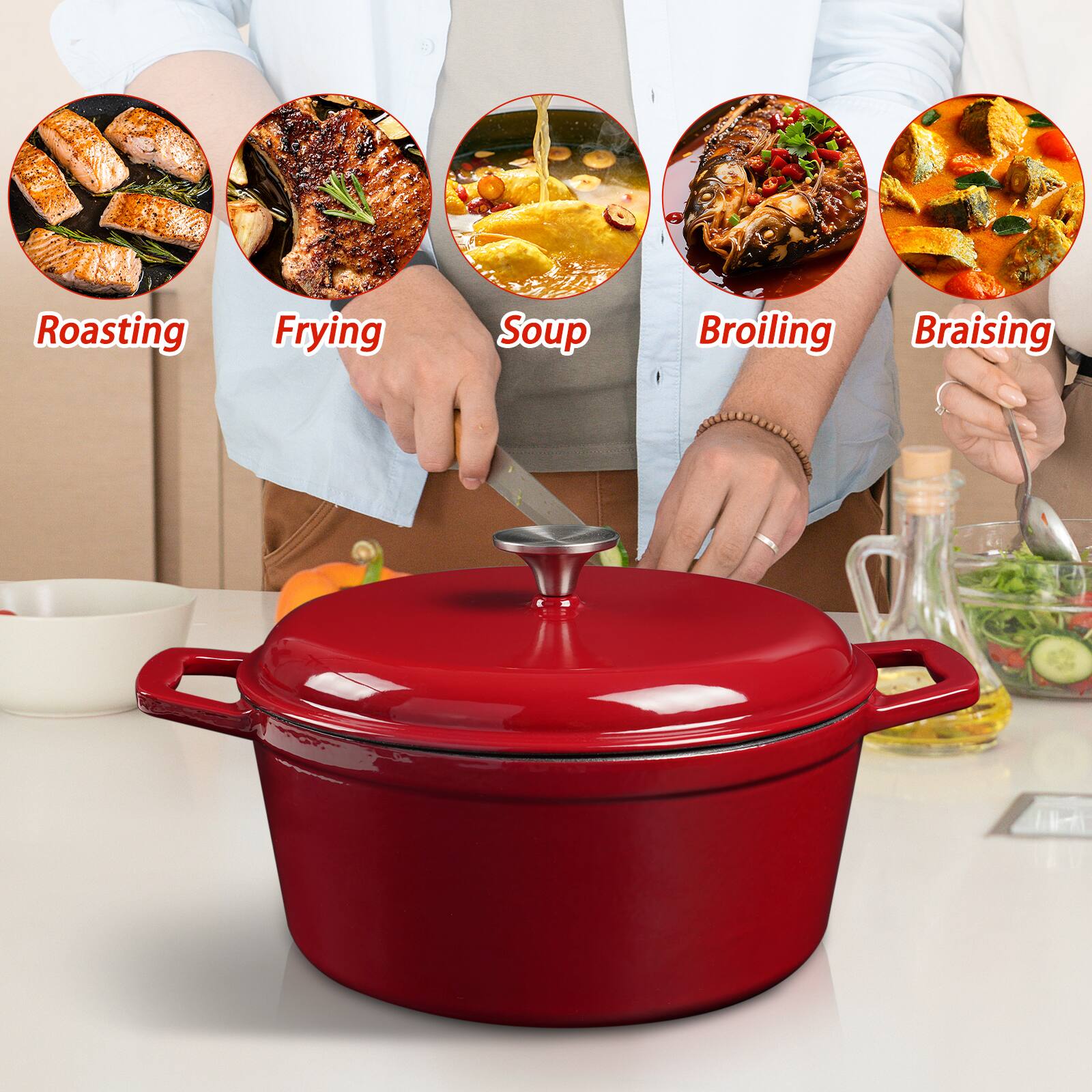 Roasting  
Frying  
Soup  
Broiling  
Braising