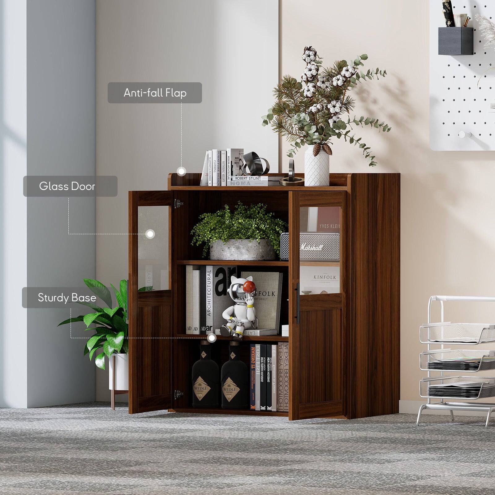 Anti-fall Flap  
Glass Door  
Sturdy Base