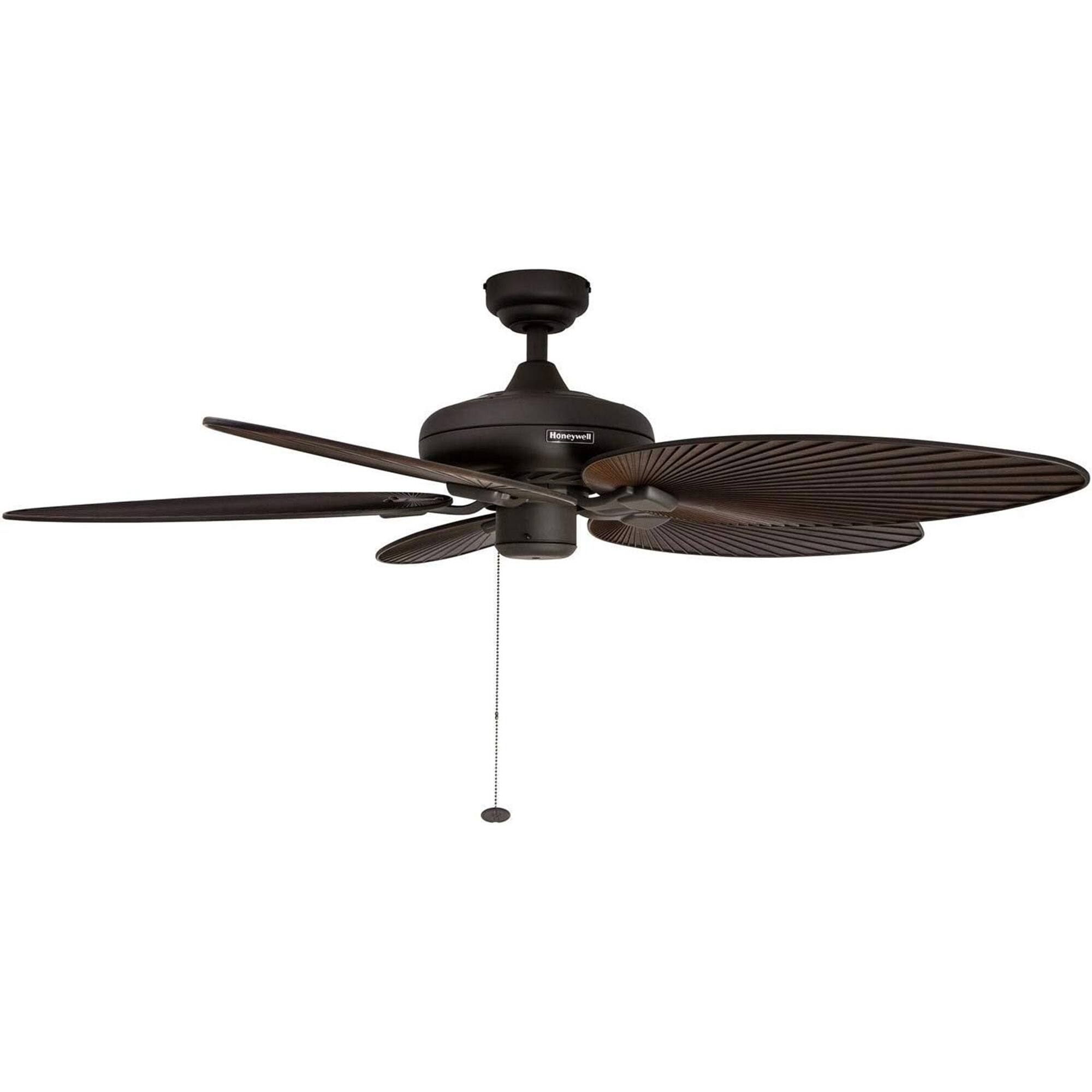 Alt View 6. Honeywell - Honeywell Palm Island 52 Inch Tropical Ceiling Fan, No Light, Oil Rubbed Bronze - Bronze (No Light).
