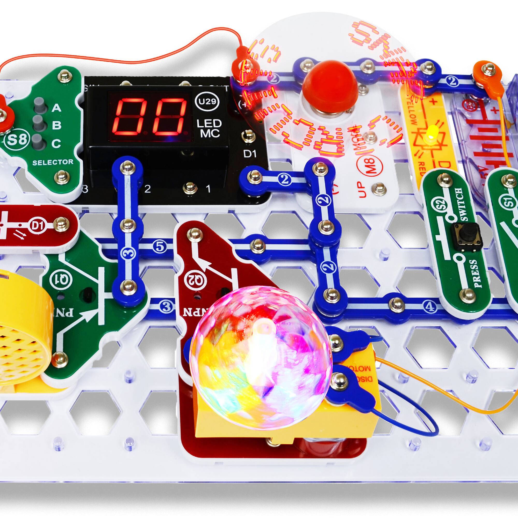 The text on the image is a mix of various components and instructions for a circuit. To group and correct the text, I will first separate the different parts and then provide a brief explanation for each part.

1. The first part is a list of letters and numbers, which are likely component names or part numbers. These could include things like LED, MC, UP, and D1.
2. The second part is a series of numbers and letters, which could represent the connections between the components. For example, "2 6 T" might indicate a connection between two components, with one being the "T" component and the other being the "6" component.
3. The third part is a list of instructions, which could include things like "SELECTOR M8 O REL 2 3 2 1 UP 2 S1 S2 SWITCH D1 3 5 2 Q1 Q2 PRESS 3 4 PN MOTO DIS." These instructions might provide guidance on how to assemble the circuit or how to use the components.

In summary, the text on the image is a mix of component names, connections, and instructions for a circuit. To group and correct the text, one would need to separate these different parts and provide a brief explanation for each part.