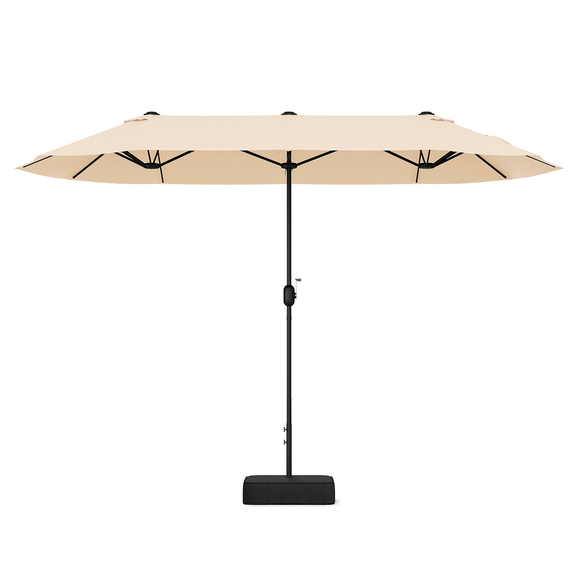 Gymax - 13FT Double-sided Patio Umbrella w/ Crank Handle Umbrella Base Safety Lock - Beige price history on PriceWatchPro