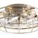 Left. Breezary - 12" Indoor Flush Mount Cage Ceiling Fan with Remote, 7 Blades, 6-Speed DC Motor, Timer & Memory, Compact for Small Rooms - Satin Nickel and Clear.
