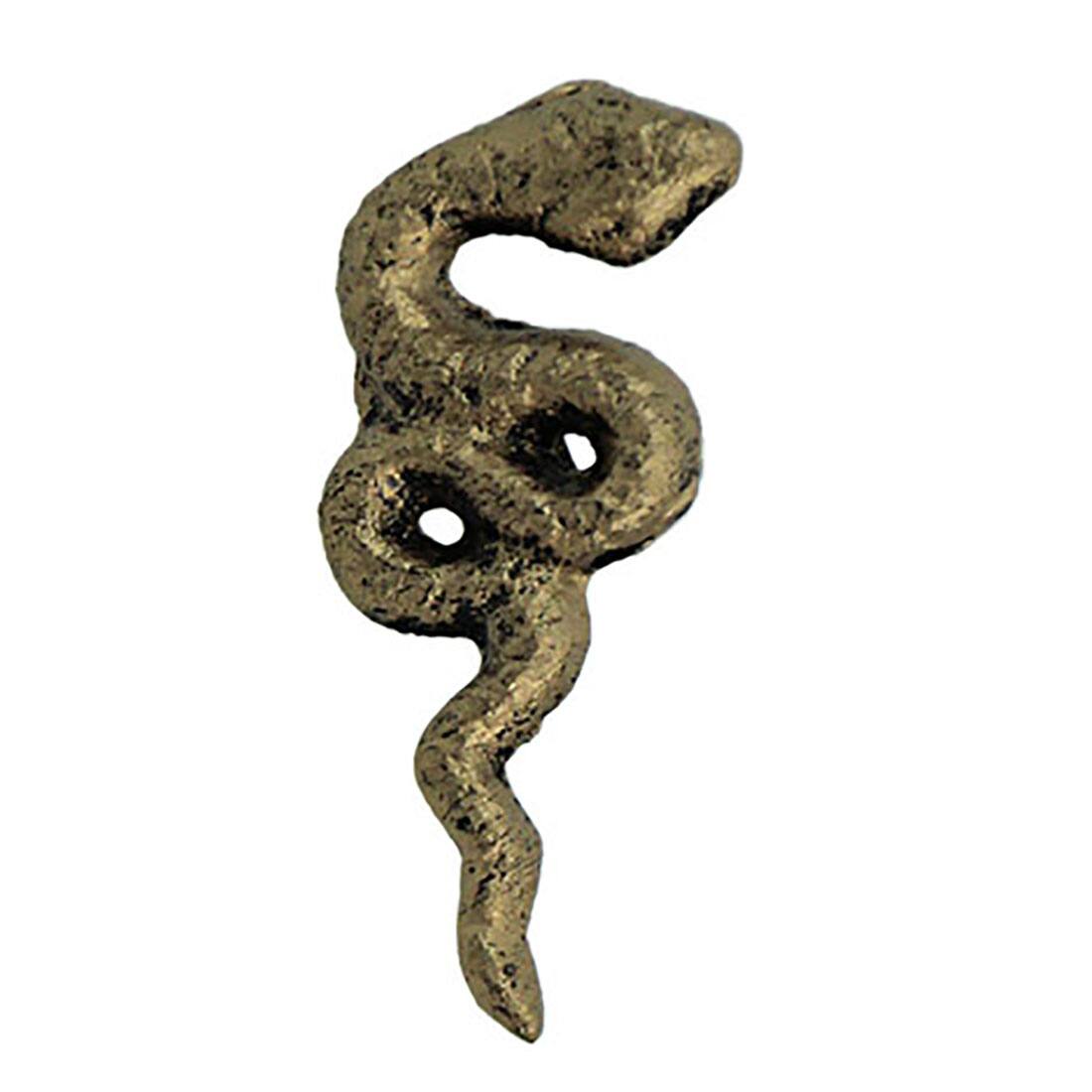 Front. Zeckos - Set of 6 Gold Gothic Snake Drawer Pulls - 2.25" x 1" - Cabinet Decor - Gold.