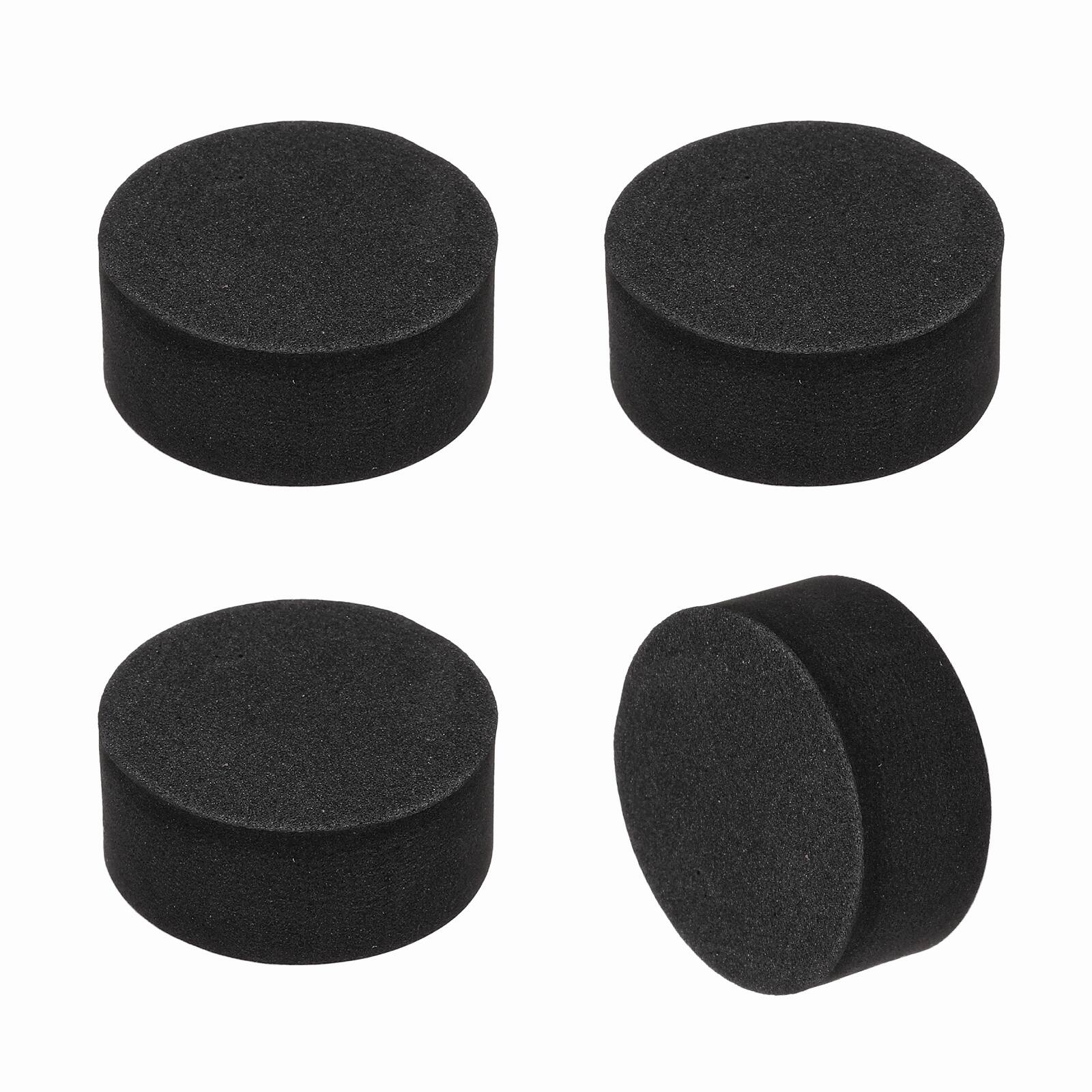 Front. Unique Bargains - Single Sided Speaker Isolation Pads 35x16mm Round EVA Acoustic Foam Anti-Vibration Feet for Speaker Subwoofer, 4pcs - Black.