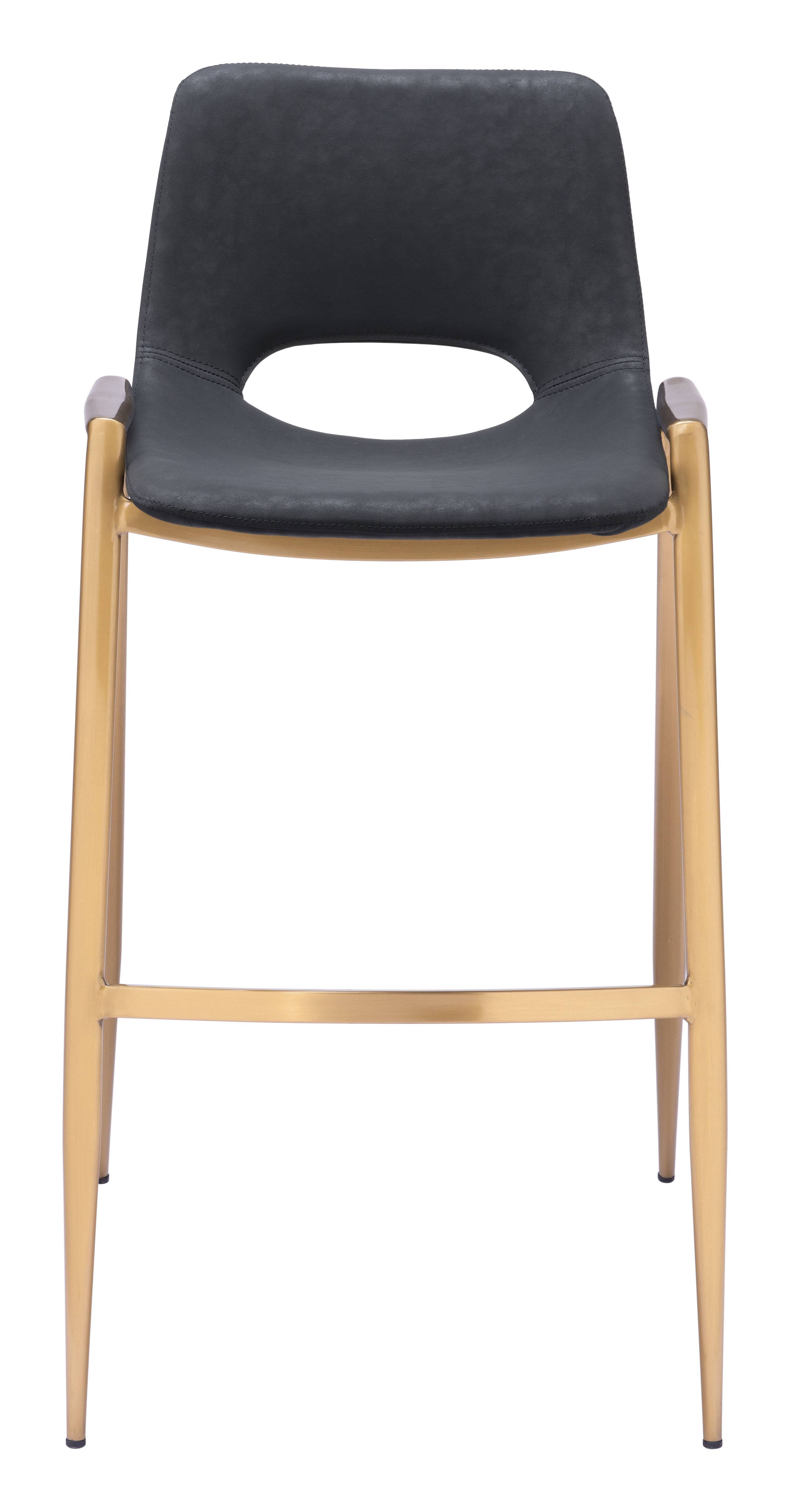 Alt View 1. Hivvago - Desi Barstool (Set of 2) Black & Gold - Black & Gold.