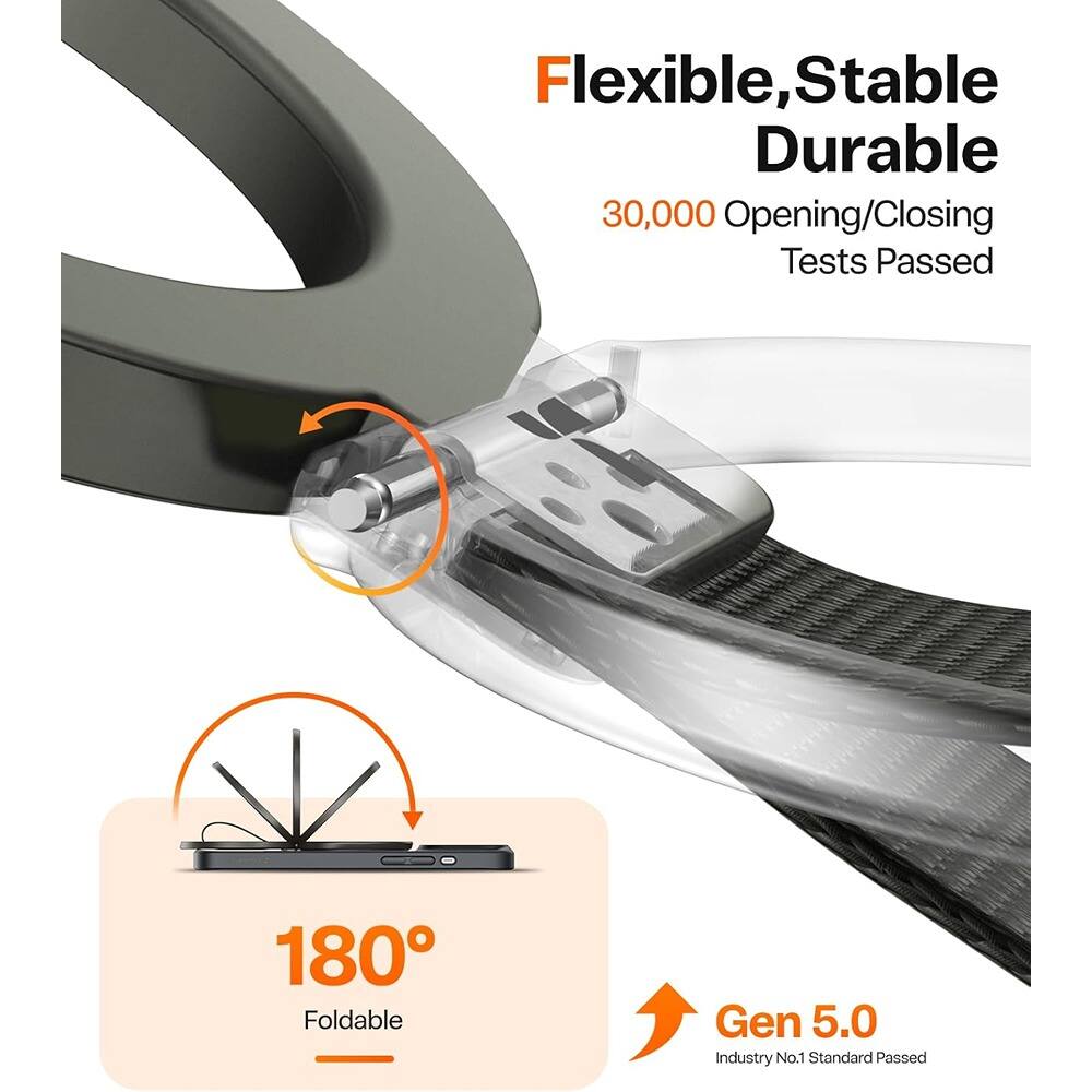 Flexible, Stable Durable  
30,000 Opening/Closing Tests Passed  

180° Foldable  

Gen 5.0  
Industry No.1 Standard Passed