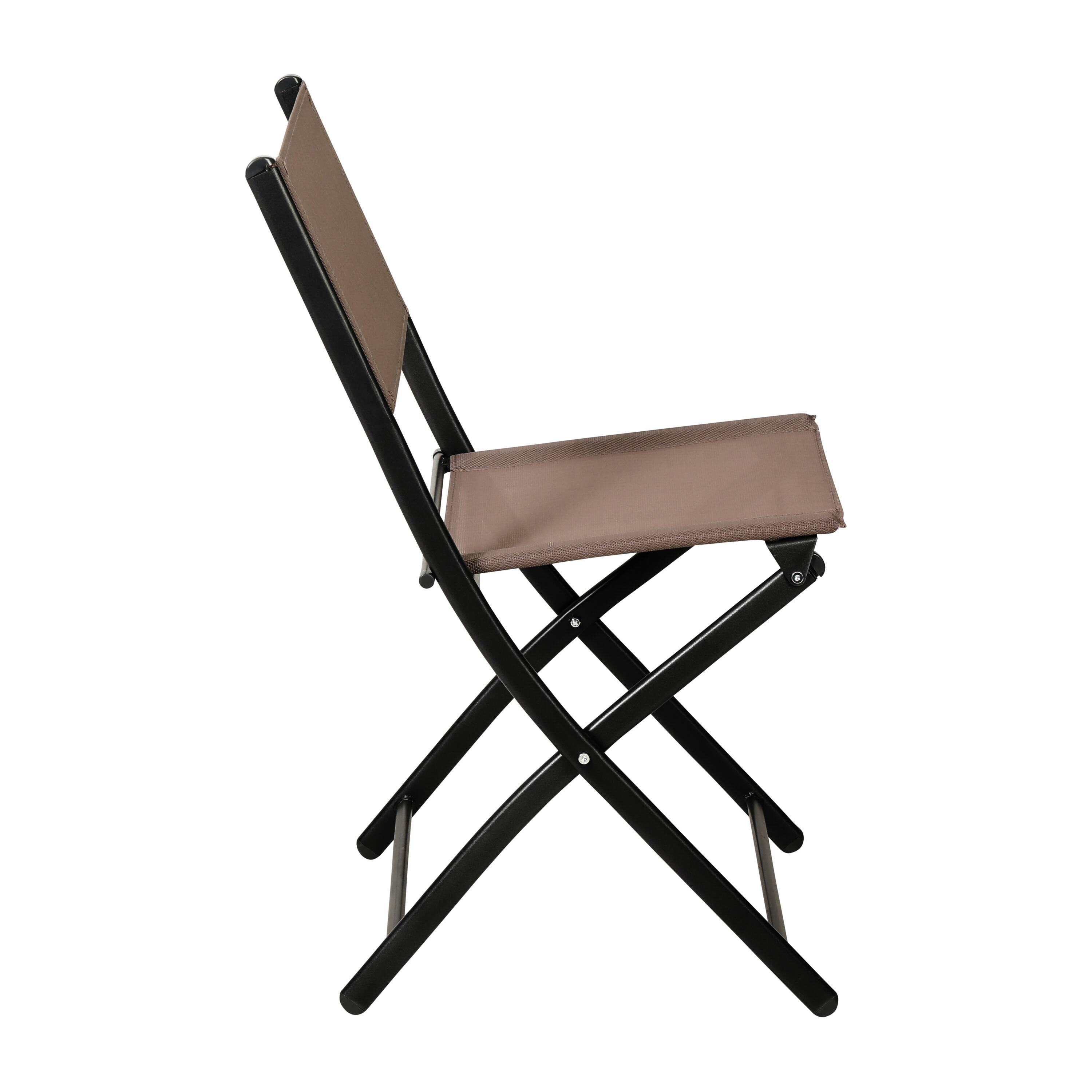 Alt View 7. Emma + Oliver - Bartlett Set of 2 Folding Chairs for Indoor/Outdoor Use with Flex Comfort Material and Steel Frames - Brown.