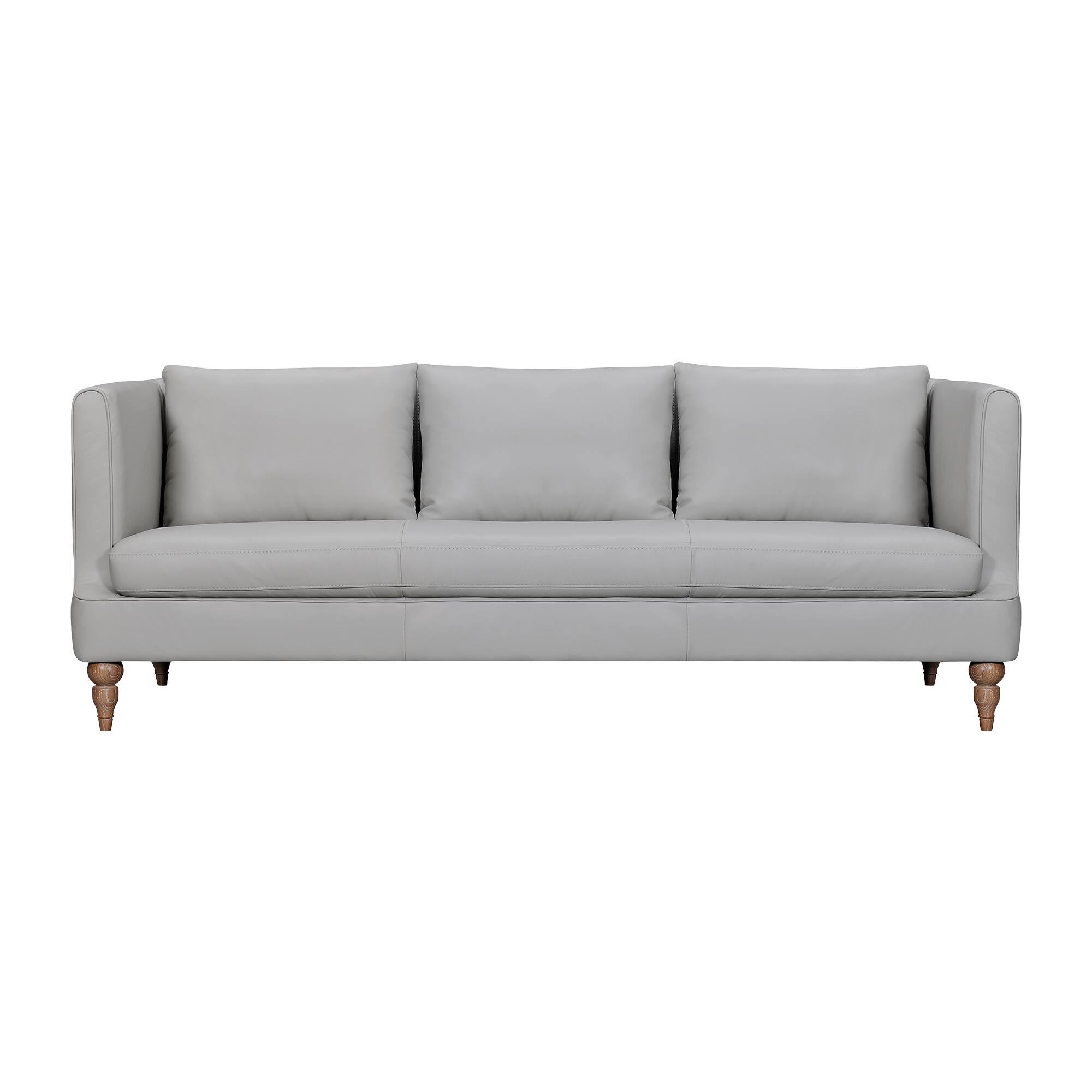 Armen Living - Vincenza 85" Dove Gray Leather Sofa - Dove Gray
