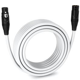 Lyxpro - 50 ft Balanced XLR Cable, Male to Female, 3 Pin Microphone Cable - White