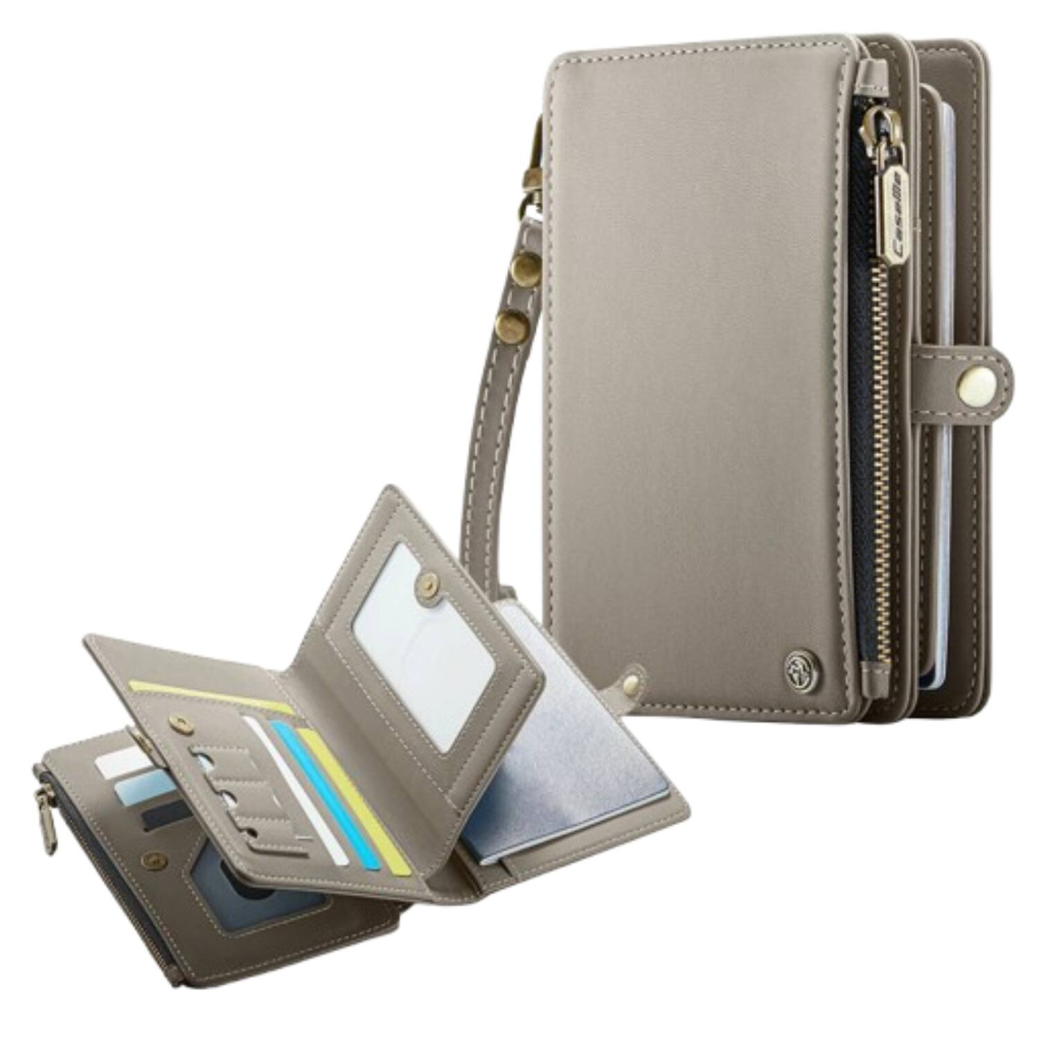 Front. Stock Preferred - Passport Holder Wallet Case for Men & Women – Grey - Grey.