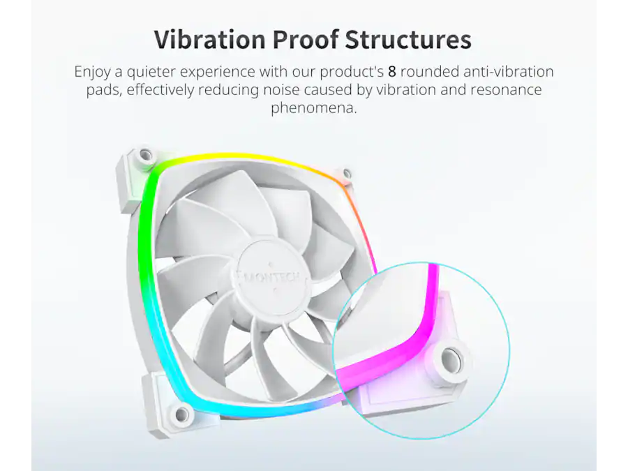 Montech RX 120MM PWM Reverse Fan Silent, High Speed, ARGB Lighting ...