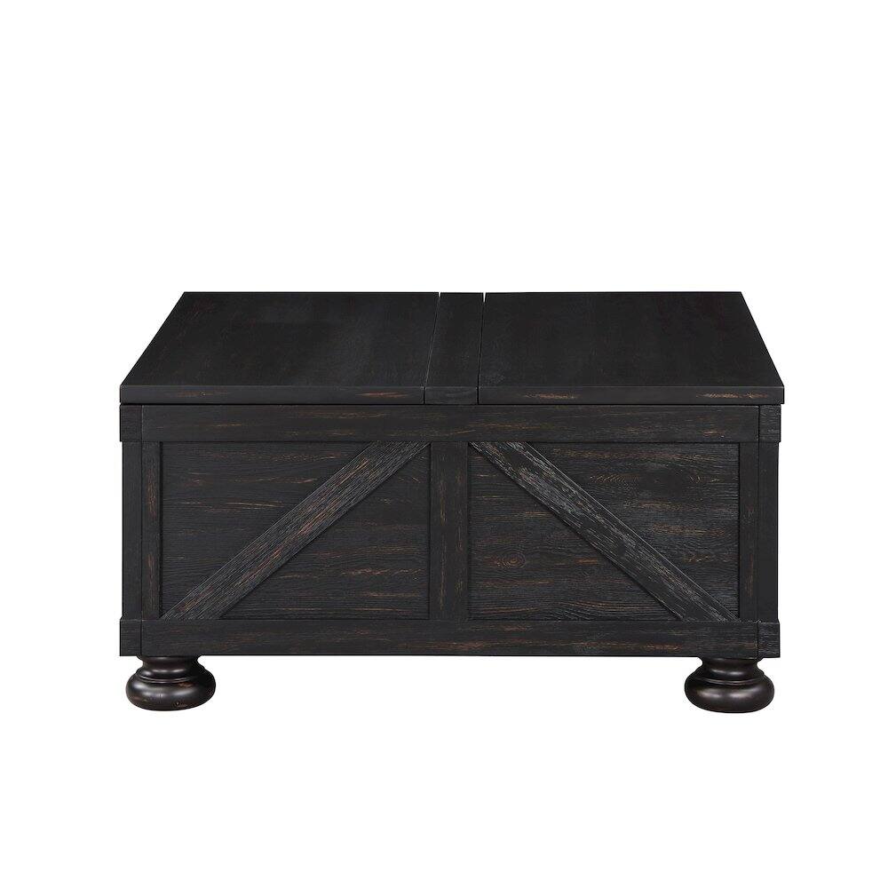 Alt View 1. Furniture of America - Zula Wood Hidden Storage Coffee Table - Black.