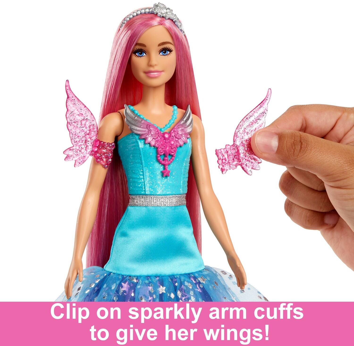Clip on sparkly arm cuffs to give her wings!