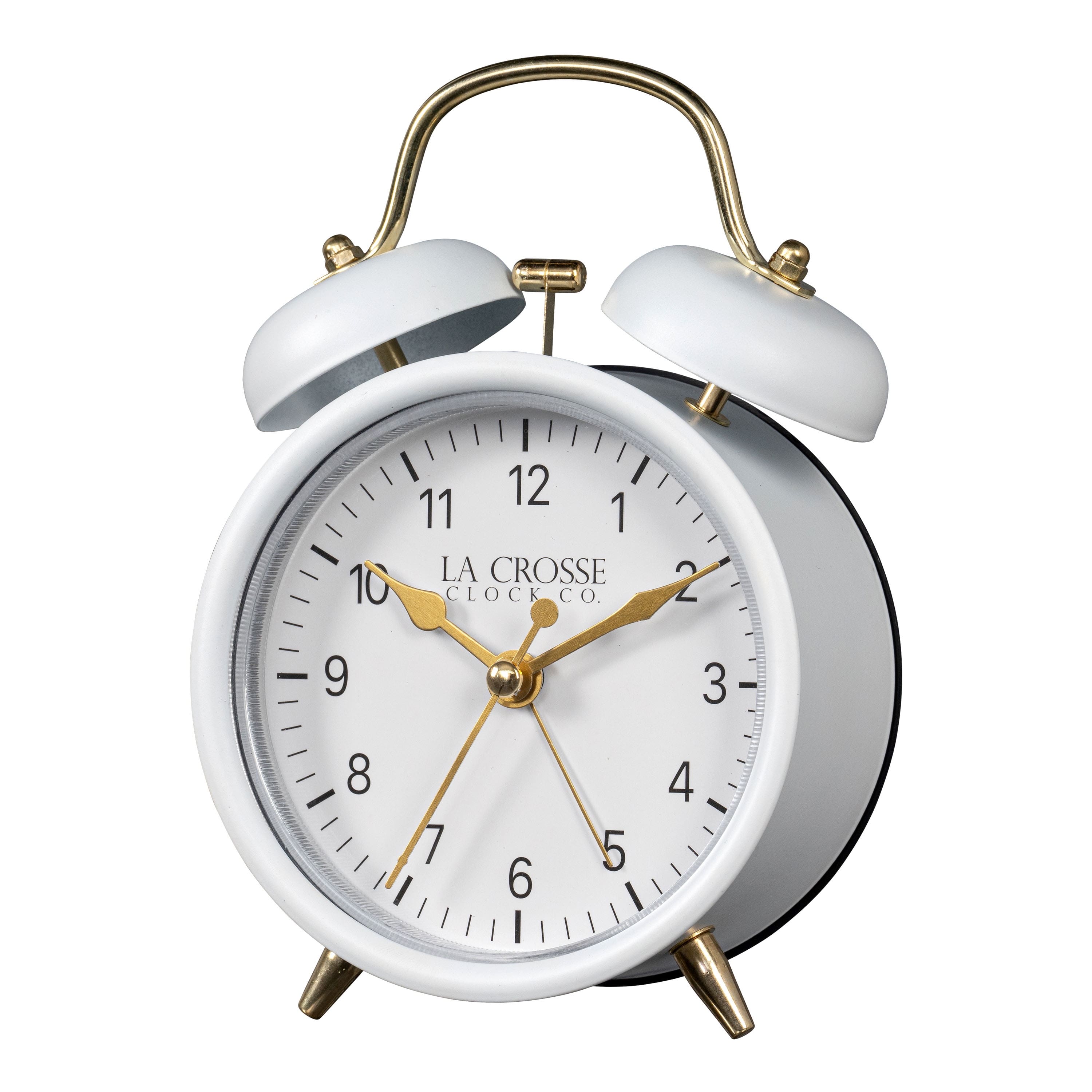 La Crosse Clock Co. Twin Bell Silent Sweeping Quartz Analog Alarm