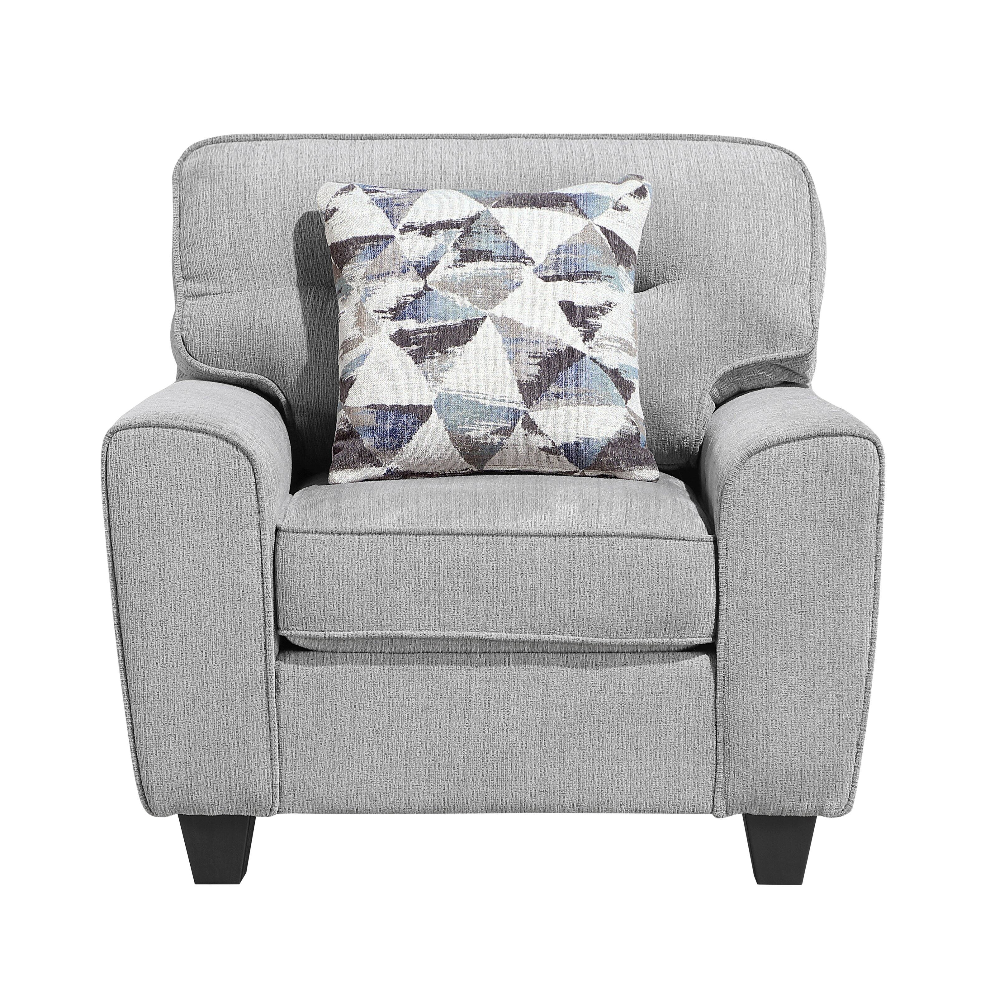 Alt View 1. Forest'nSky - Durable Chenille Fabric Accent Chair with Decorative Pillow, Modern Living Room Armchair with Plush Cushion,Gray - Gray.