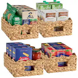 Best Choice Products - 9x12 Scalloped Shelf Baskets, Woven Storage Bins, 4 Pack - Natural - 9x12 - Natural