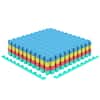 Front. Costway - Costway 12 Pack Interlocking EVA Foam Floor Tiles with Boarders Non-Slip Protective Flooring - Multicolor.