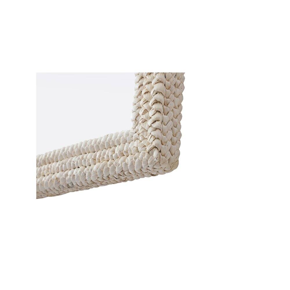 Left. Elegant Decor - Rectangle Cornhusk Mirror 40x40 in Linen White - Linen White.