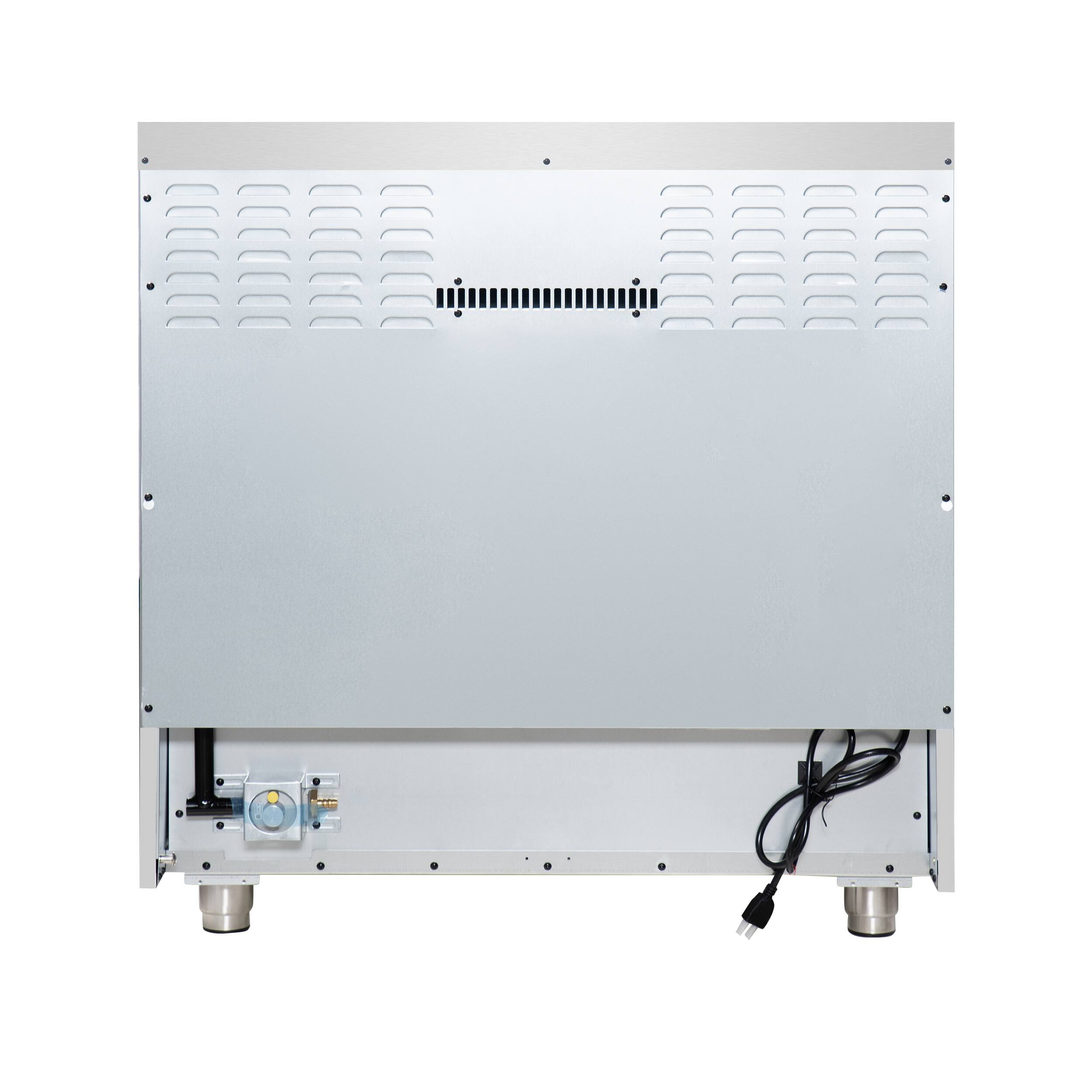 Back. Forno Appliances - Massimo 5.36 Cu. Ft. Freestanding Gas Convection Range with Air Fryer Kit, Wok Support & Griddle - Black.