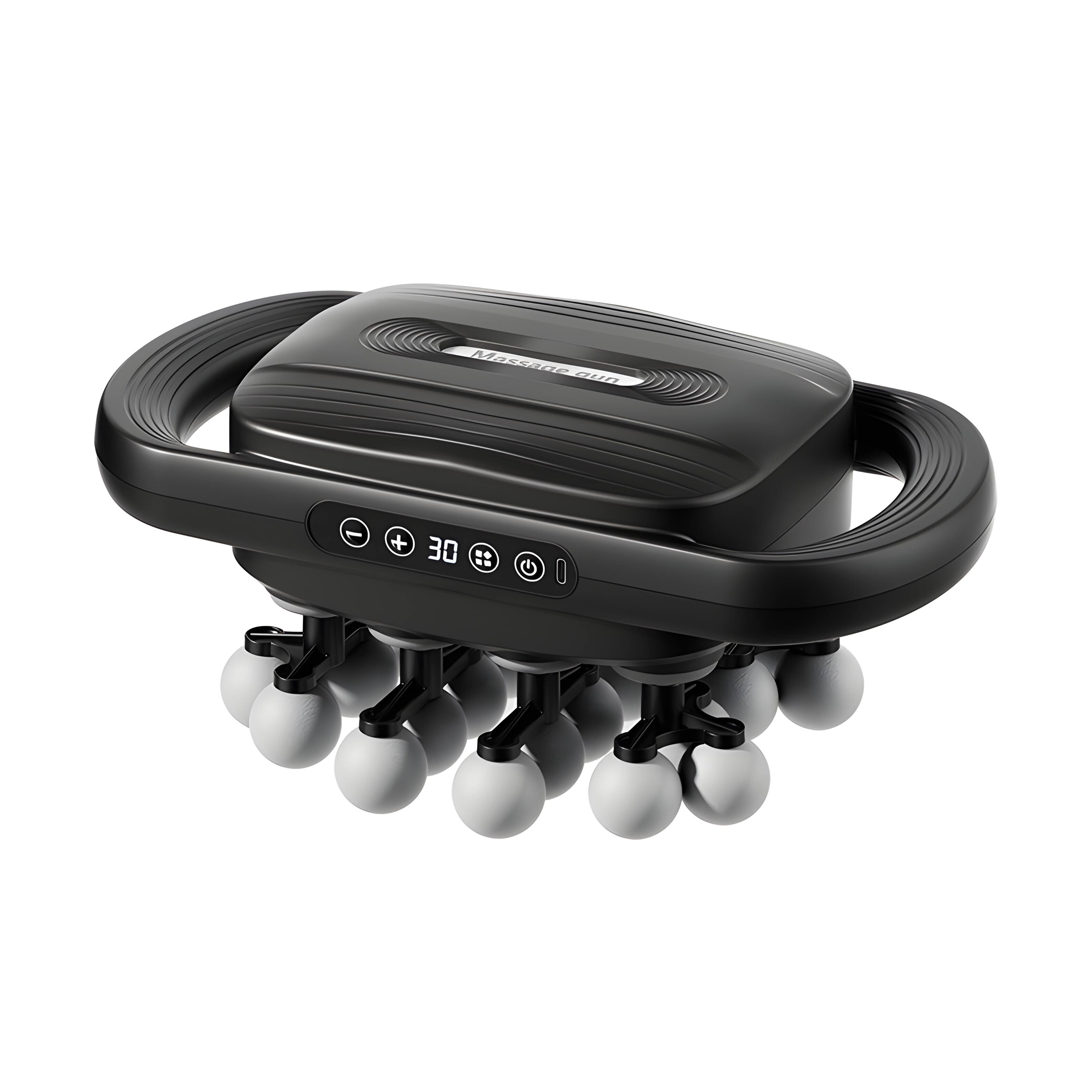Front. Cluzine - 16 Heads Deep Tissue Massage Gun, 30 Levels, 12mm Amplitude, for Back, Legs & Full Body Relief.