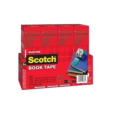 VALUE PACK  
Scotch BOOK TAPE  

1 ROLL 150.8 m (500 ft) x 19 mm (3/4 in) EA  
1 ROLL 150.8 m (500 ft) x 19 mm (3/4 in) EA  
1 ROLL 150.8 m (500 ft) x 19 mm (3/4 in) EA  
1 ROLL 150.8 m (500 ft) x 19 mm (3/4 in) EA  

3M