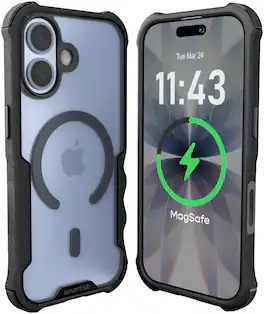Smartish - iPhone 17 MagSafe Case - Gripzilla - Protective Grip Heavy Duty Cover - Clearly Black