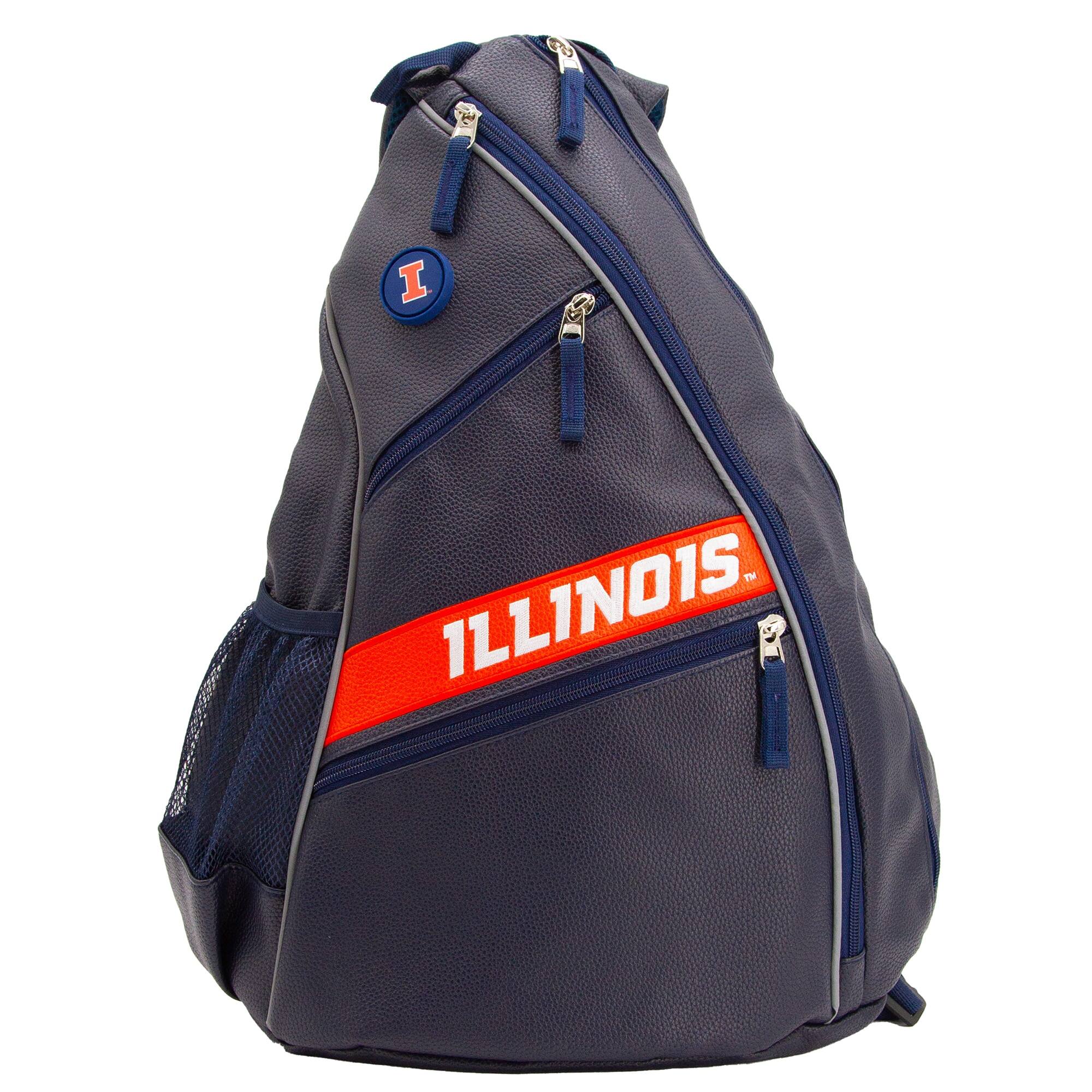 Front. Team Golf - Illinois Fighting Illini Embroidered Team Pickleball Backpack - Multicolor.