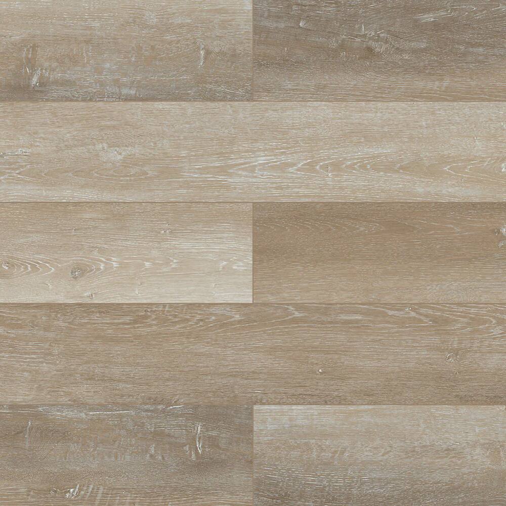 Angle. Dotfloor - 48"x7.2" SPC Composite Flooring; 10 Planks/Box (23.9 sq. ft/Box); 6mm Thick with 1mm IXPE Backing; 20 mil Wear Layer; - Light Pinewood.