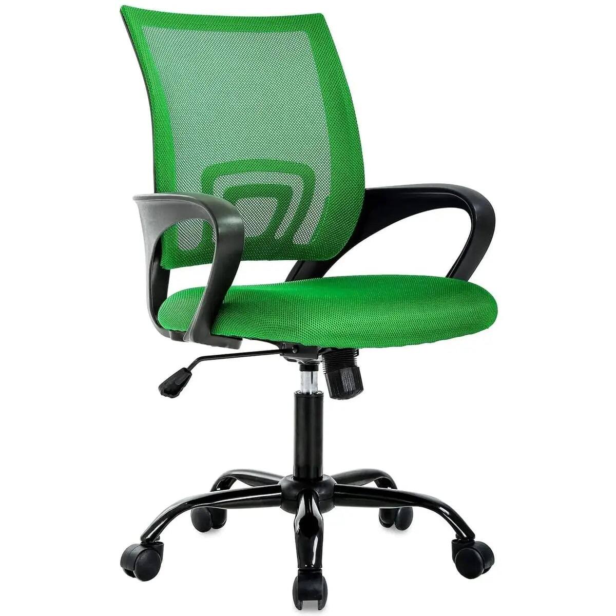 Front. blue - Ergonomic Mesh Office Chair - Lumbar Support & Adjustable Height - Blue; orange; green; burgundy.