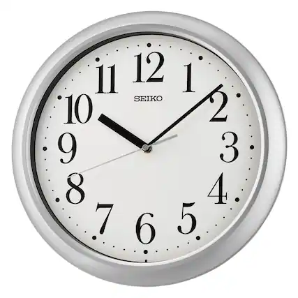 Front. Seiko - Seiko 1 Yori Wall Clock - Silver - Silver.