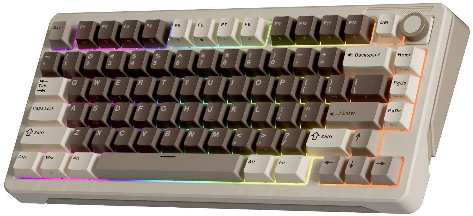 METALTON - B75 75 Percent W 2 4ghz Creamy Keyboards With Knob Gasket Mounted Pbt Pre lubed - Mocha