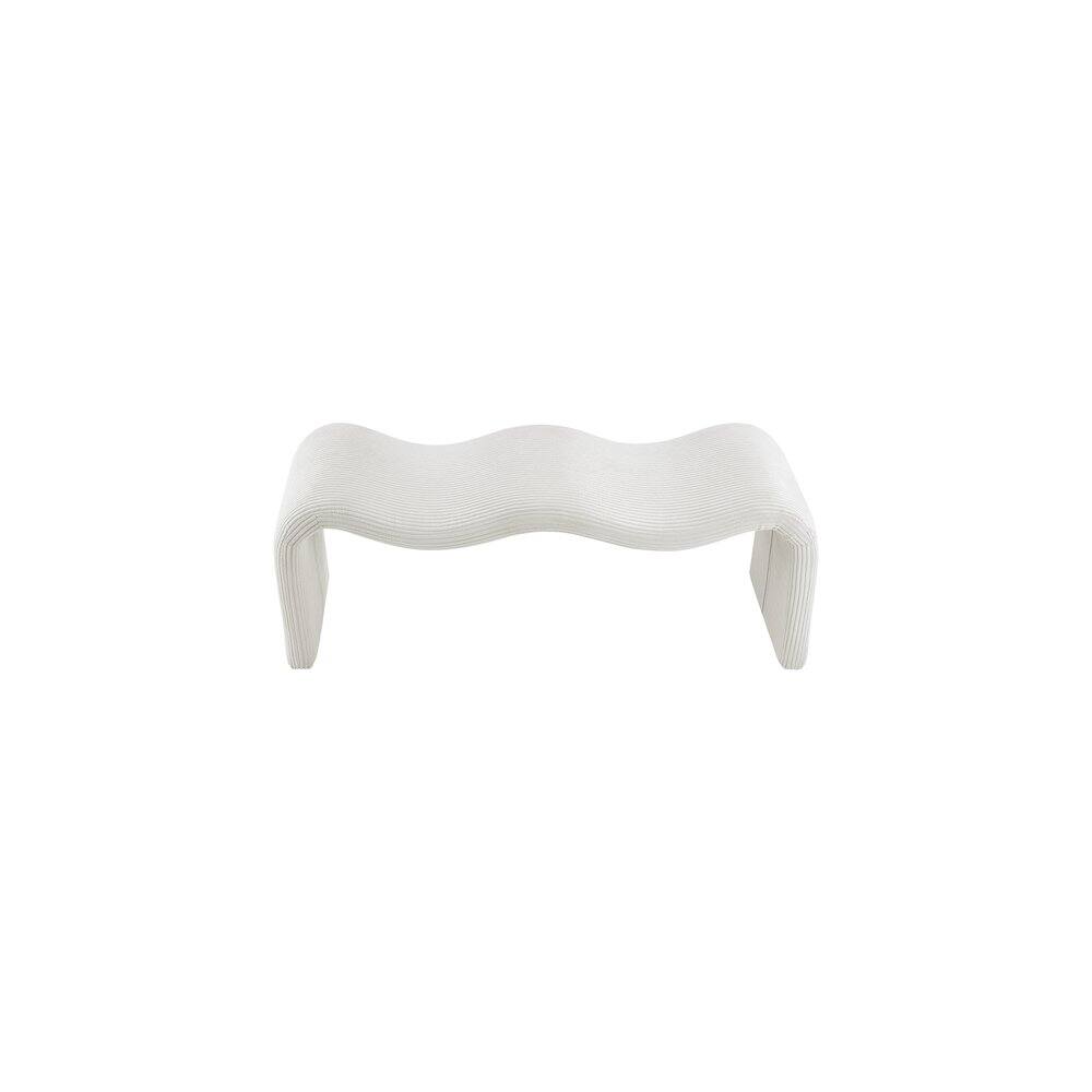 Alt View 4. Meridian Furniture - Willow Cream Corduroy Fabric Bench - Beige.