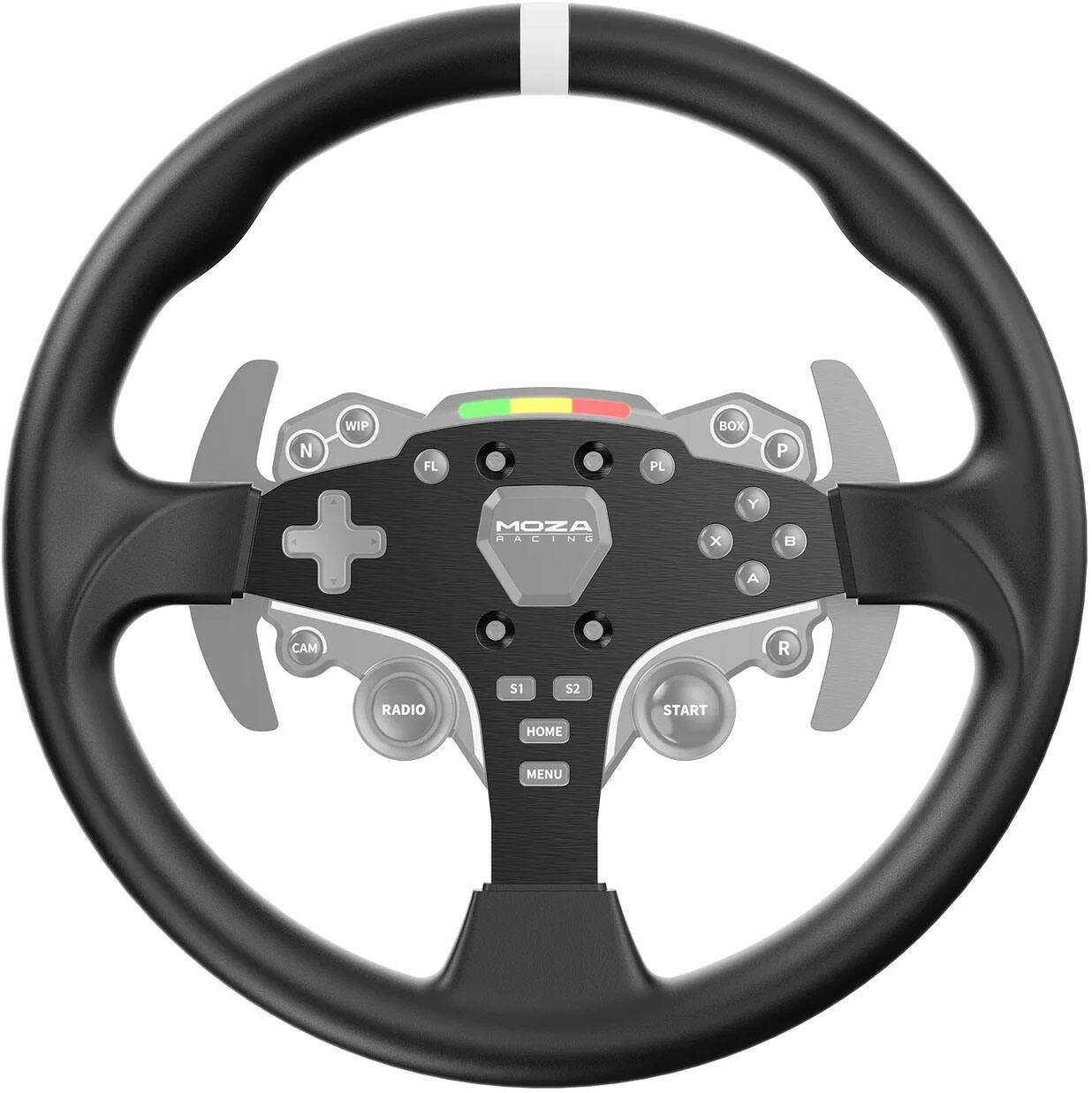 MOZA RACING - WIP FL PL BOX P Y MOZA RACING - x A CAM R RADIO S1 52 HOME START MENU