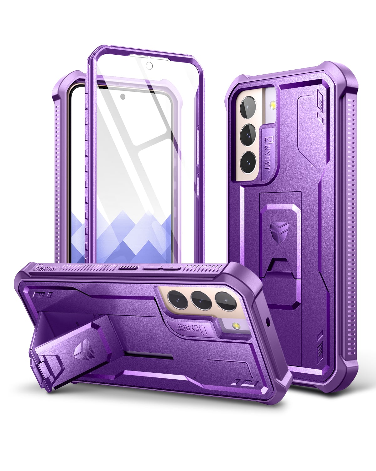 dexnor - Case for Samsung Galaxy S22 5G Heavy Duty Military Grade Protection Shockproof Protective Cover - Aurora Purple