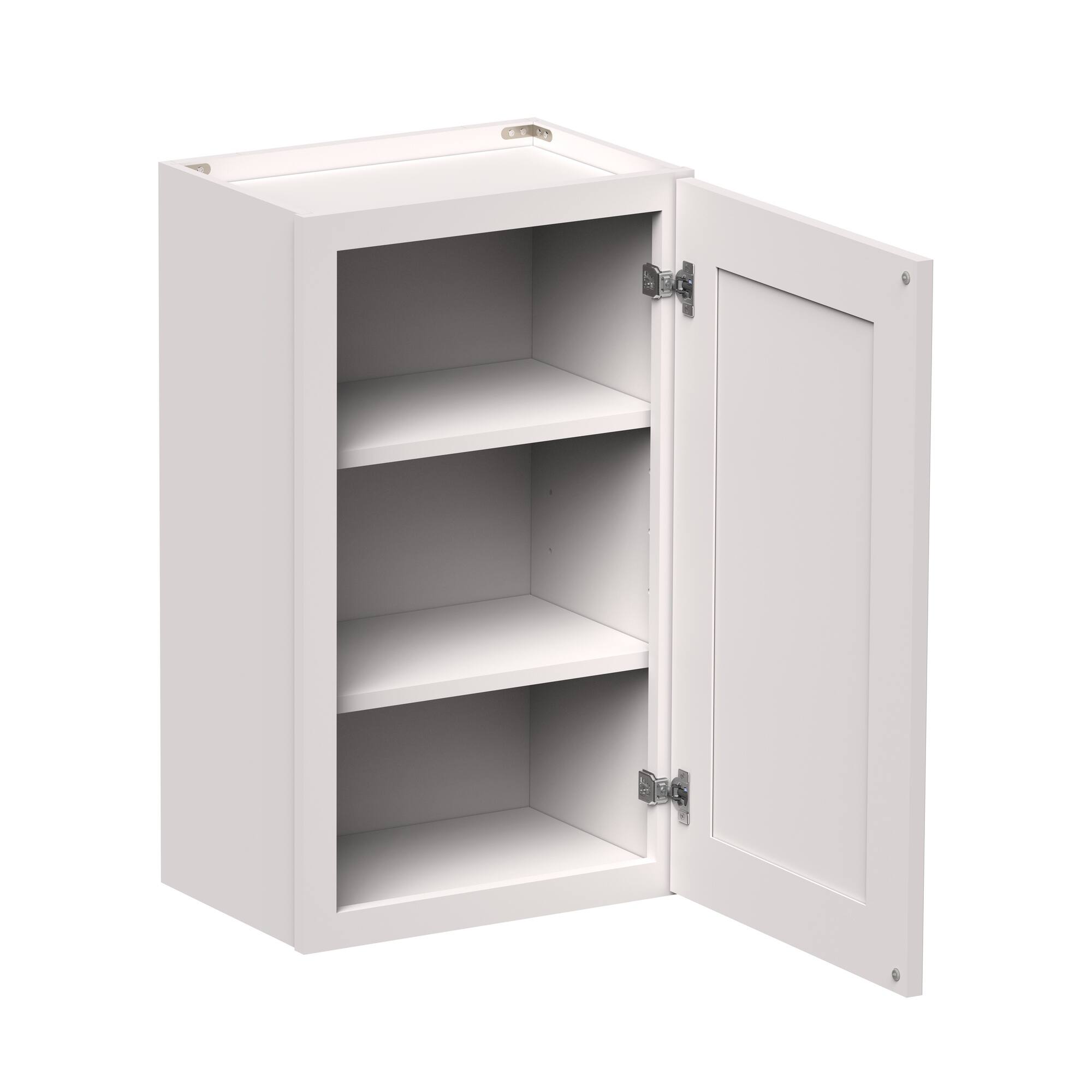 Front. Boyel Living - 18-in W x 30-in H x 12-in D Shaker RTA Kitchen Wall Cabinet with Soft-Close Doors - Glacier White.