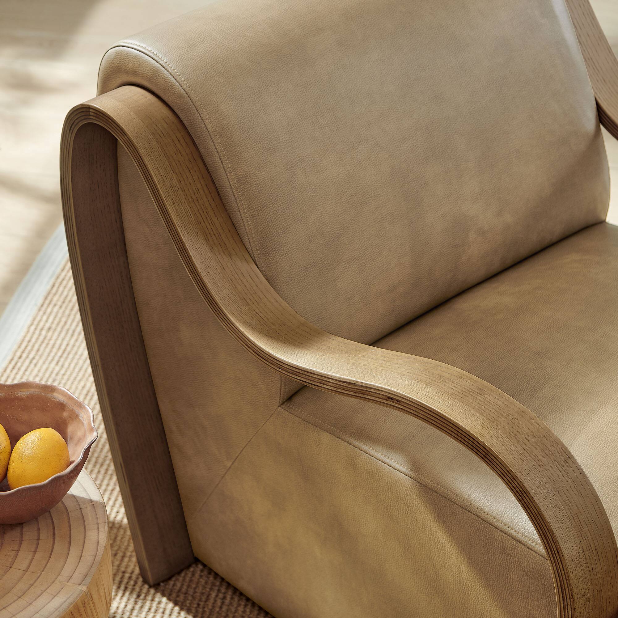 Alt View 1. Modway - Atrium Vegan Leather Accent Armchair by Modway - Toast.