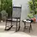 Angle. Costway - Outdoor Wooden Rocking Chair with Solid Rocking Base Slatted Seat & Back Patio - Black.