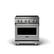 Front. Viking - 5 Series 30" Wide 4.7 Cubic Foot Freestanding Electric Induction Range - Stainless with Brushed Brass Accents.