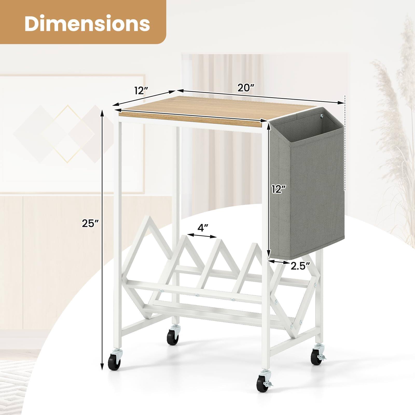 Dimensions: 12" x 20" x 12" x 25" x 4" x 2.5"