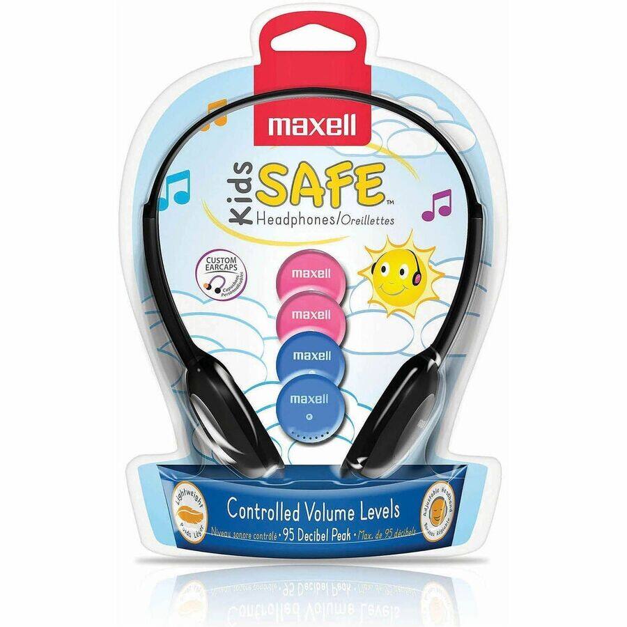 maxell Kids SAFE™ Headphones/Oreillettes  
CUSTOM EARCAPS  
maxell  
maxell  
maxell  
maxell  
Controlled Volume Levels  
95 Decibel Peak  
95 décibels